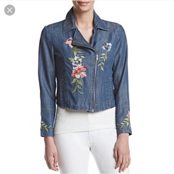 Chelsea & Theodore Jackets & Blazers - Chelsea & Theodore Denim Moto Jacket, Size 12